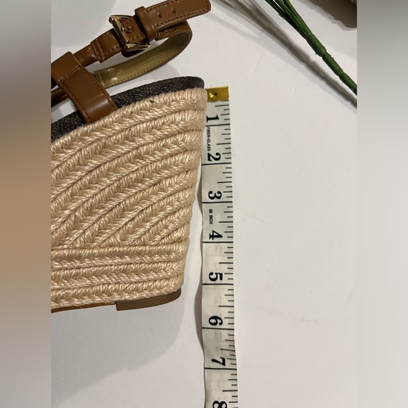 Michael Kors Women’s Brown Leather Espadrille Wedge Heels - Picture 5 of 5